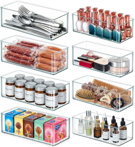 8 PACK Drawer Organizers Deep Drawer Storage Bins