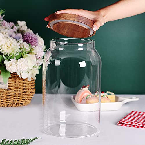 1 Gallon Glass Jar with Wooden Acacia Airtight Lid, Set of 2 - view 4