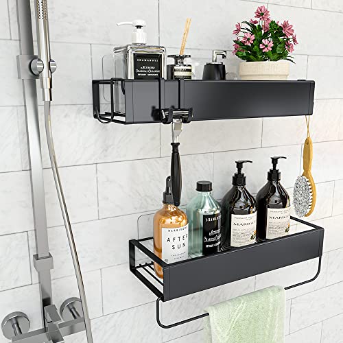 2-Pack Shower Caddy Adhesive Strong Sticky Waterproof Heavy-duty Wall Stick Adhesives Hook Strip Nail Free Transparent Adhesive Pad for Kitchen Racks, Bathroom Shelves, Storage Organizers - view 6