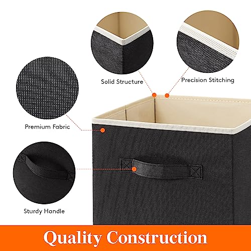Storage Cubes, 11 Inch Organizer Bins, 18L Black, 12 Packs - view 3