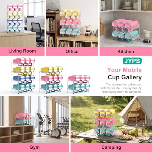 Reusable Stackable with Handle Compartment Water Bottle Tumbler Organizer for Stanley 40oz with Handle Cup, Stanley Accessories for Pantry, Cabinet & Kitchen Organization and Storage,3 Tier Hold 9 - view 5