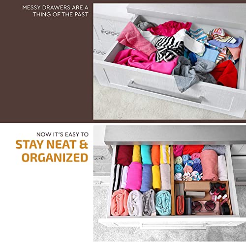 6-Pack Drawer Dividers 2.6-Inch High Dresser Drawer Organizer 16 to 22 Inch - view 5
