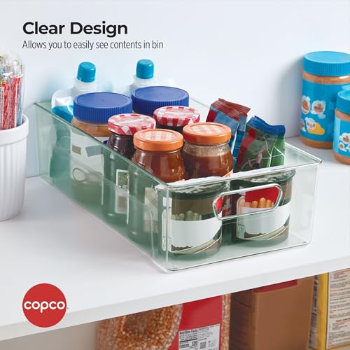 Storage Bin for Refrigerator and Pantry Organizers - Clear Green Fridge Bin with Built-In Handles, 14.4 x 7.9 x 4 Inches, Kitchen and Bathroom Storage Organizer - view 6