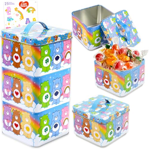 Stack Store And Carry Stackable Tin Box Set - Bundle of 3 Stackable Food Storage Containers and Stickers | Canisters for Food Storage