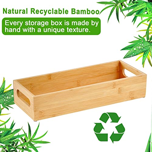 Toilet Tray for Bathroom, Bamboo Toilets Paper Storage with Handles, Toilet Paper Tray Holder Organizer Basket for Top Tank/Kitchen Counter Natural,14.9x5.9 Inch - view 6