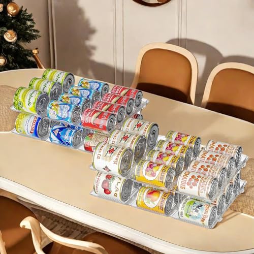 Can Organizer for Pantry, 2-Tier Canned Goods Organizer 2 Pack
