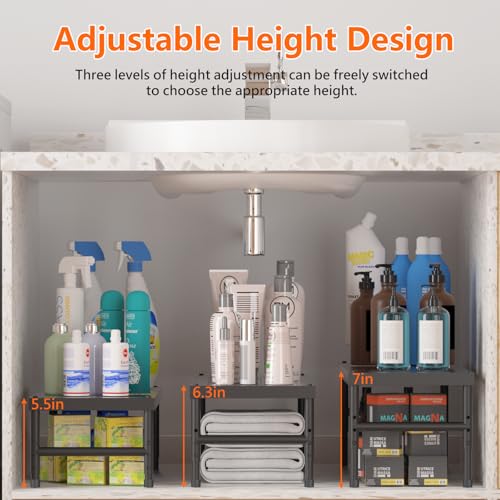 2 Pack Expandable adjustable stackable kitchen cabinet organizer,spice rack - view 4
