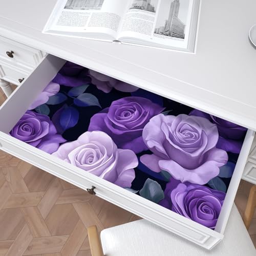Black Dark Pruple Rose Floral Peel and Stick Wallpaper 17.5" x 118" - view 4