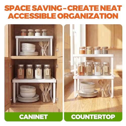 Cabinet Organizer Shelf, Countertop Risers, Kitchen Storage Rack - view 7