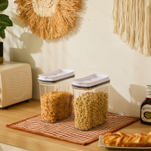 Cereal Containers Storage Set, Airtight Food Storage Container with Lid 4L/135.2oz, 2PCS BPA-FREE Plastic Pantry Organization Canisters for Rice Cereal Flour Sugar Dry Food in Kitchen - view 2