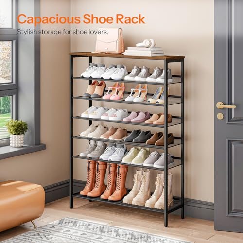 Shoe Rack for Entryway, 8-Tier Shoe Shelf, Large Capacity Shoe Storage Organizer for 32-40 Pairs of Shoes, Front Door Entrance, Hallway, Closet, Space Saver, Rustic Brown and Black BF118XJ01G1 - view 3