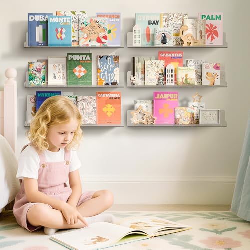 15" x 4" Acrylic Shelves for Wall Storage and Organizer, 6 Pcs - view 2