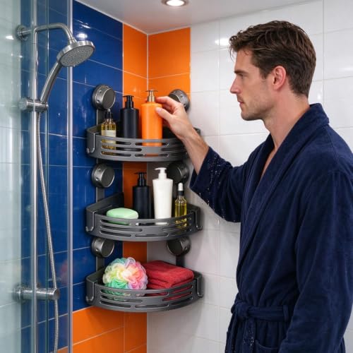 Shower Caddy - 3 Tier Suction Corner Storage Organizer - view 4