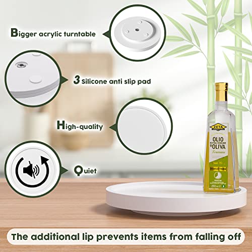 Turntable Vanity Tray, 9 Inch Bamboo Kitchen Sink Countertop Organizer - view 6