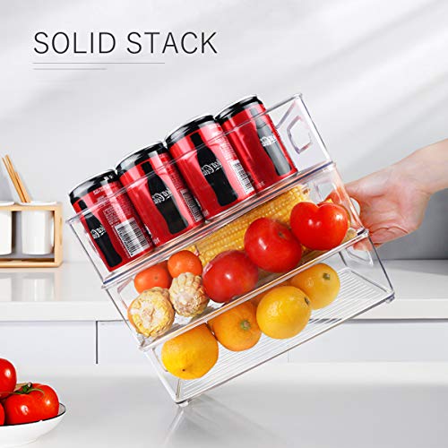Stackable Refrigerator Organizer Bins, 6 Pack Clear Kitchen Organizer Container Bins with Handles and 20 PCS Plastic Bags for Pantry, Cabinets, Shelves, Drawer, Freezer - Food Safe, BPA Free 10"L - view 6
