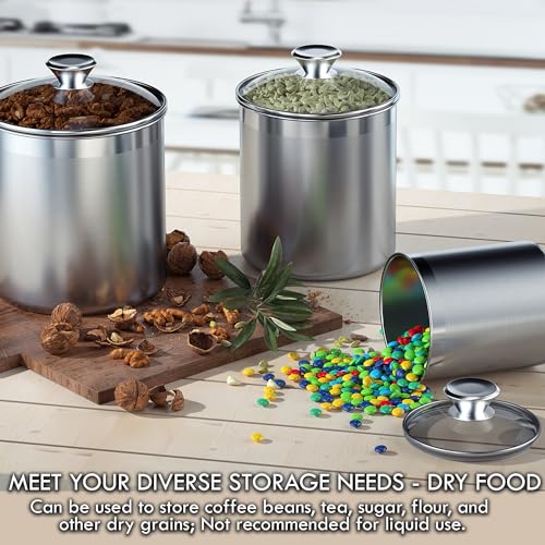 Large Stainless Steel Kitchen Canister Set for Countertop - view 5