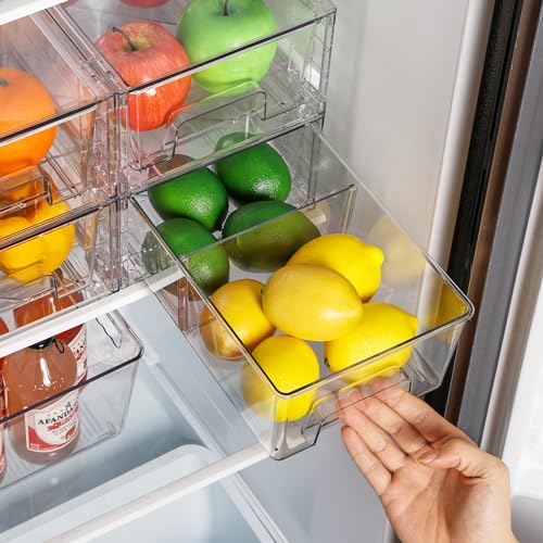 2 Pack Stackable Clear Drawer with Dividers - view 4