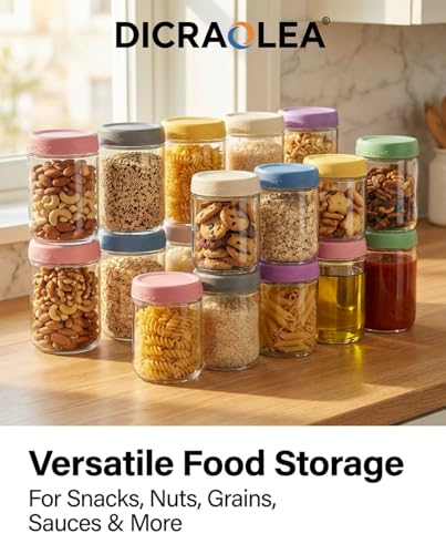 16oz 8Pack Glass Overnight Oats Jars Containers with Airtight Leakproof Lids, Reusable Mason Jars for Meal Prep, Yogurt Parfaits, Smoothies, Salads & Healthy Breakfast(16oz-8Pack) - view 6
