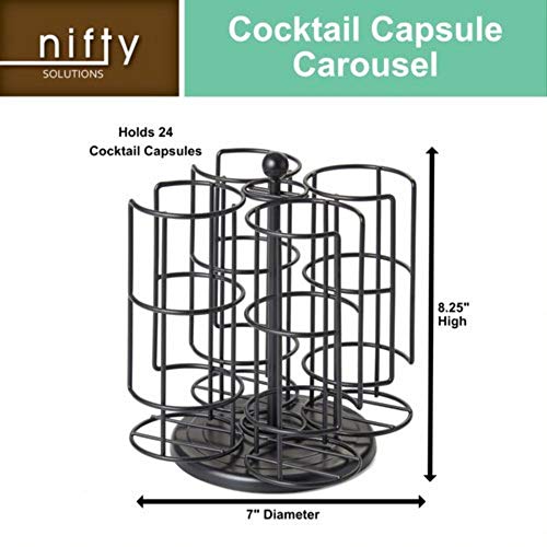 Compatible with Bartesian Cocktail Holds up to 24 Capsule Pods, Spins 360-Degrees, Medium (Pack of 1), Black, (5620) - view 4