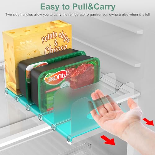 Freezer Organizer,12" Visible Fridge Organizer Rack with Removable Dividers - view 5