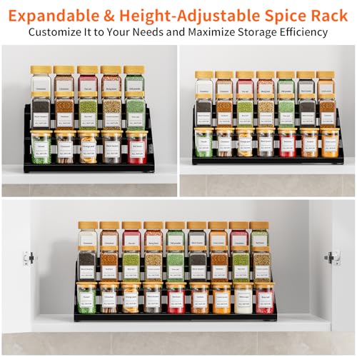 3 Tier Spice Rack Organizer for Cabinet,Expands 13.4 to 21.8 Inch - view 4