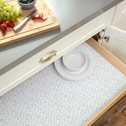 Brand Grip Prints Shelf Liner, Durable and Non-Adhesive Liners, Non-Slip Drawer and Cabinet Liner, 18" x 4', Trellis Faded Blue, Pack of 1 Roll - view 5