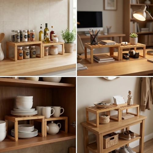 Kitchen Cabinet Organizer Shelf to Eliminate Clutter, Space-Saving Shelf Organizer, Pantry organizers and storage, Compact Spice Rack Organizer for Cabinet (2, W11.8″) - view 7