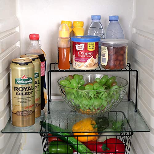 Kitchen Shelves, Cabinet Organization Mini Storage Shelf, Storage Rack Organizer for Kitchen, Fridge, Cabinet, Bathroom (Black 4) - view 5