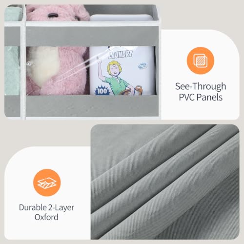 5-Tier Over The Door Organizer Dual-Column, 80lbs Load Over The Door Storage of 10 Compartments, Heavy Duty Door Organizer Hanging for Bedroom Closet Dorm Bathroom Pantry, Grey 1 Pack - view 5