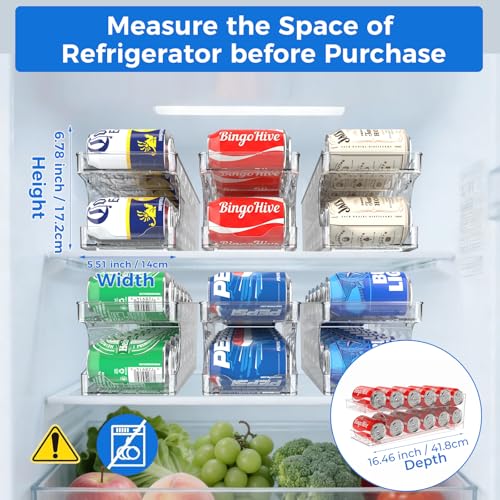 2 Packs FIFO Rolling Soda Can Organizer for Fridge, Holds 24 Cans - view 4