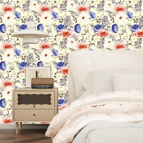 Beige Boho Floral Peel and Stick Wallpaper 17.5 x 118 Inches - view 7