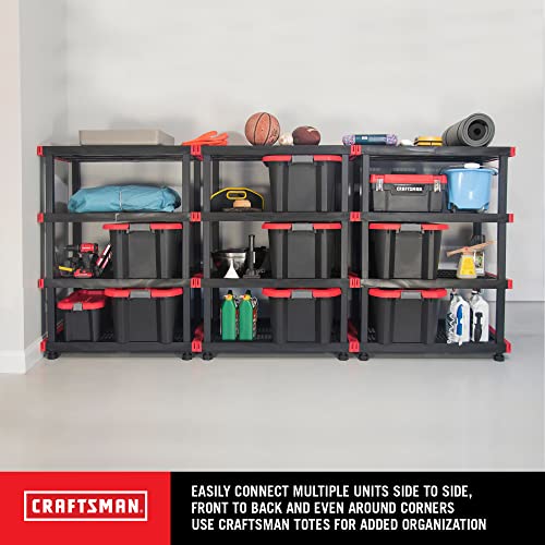 Craftsman 4-Tier Heavy Duty Plastic Storage Shelves, Garage Organization - view 5