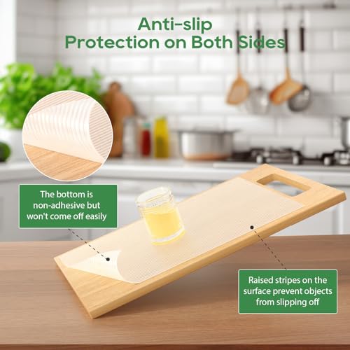 Shelf Liner Cabinet Liner, Non Adhesive Drawer Liner, Washable 12 Inch x 20 FT x 2Rolls Waterproof Durable Non-Slip Shelf Liner for Kitchen, Drawer, Refrigerator Stripe Clear - view 4