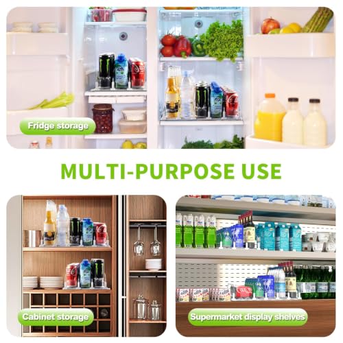 Drink Organizer for Fridge, Soda Can Organizer for Refrigerator with Automatic Pusher Glide, Adjustable Width Drink Dispenser for Fridge, Holds up to 25 Cans or Bottles, 5 Row - view 5