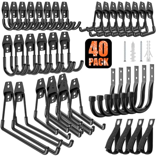 40-Pack Garage Hooks for Storage & Hanging Items, Save Space