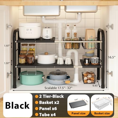 Expandable Under Sink Organizer, 2 Tier Under Sink Shelf - view 6