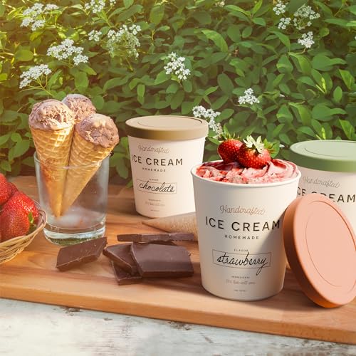 Set of 3 Reusable Ice Cream Containers 1 Quarts ea. with Lids - view 6