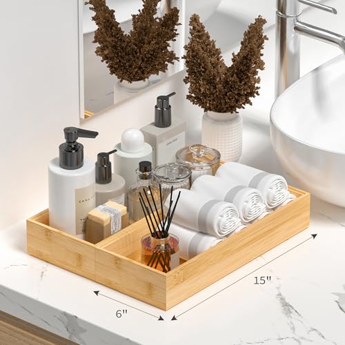 Bamboo Kitchen Drawer Organizer, Deep 2-Pack, 15" x 6" x 2.5" - view 5
