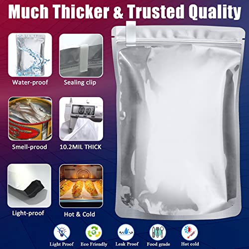 100 Pack 10.2 Mil Mylar Bags for Food Storage with Oxygen Absorbers 400cc - view 4