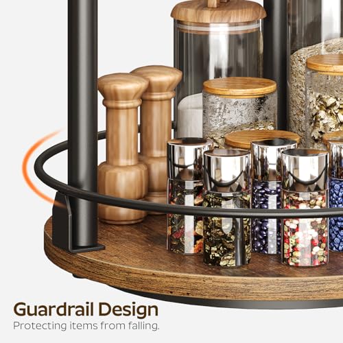 Spice Rack, Set of 2 Lazy Susan Organizer, 3-Tier Turntable Organizer For Cabinet, Compact and Versatile, for Kitchen Countertop, Rustic Brown SR23L2BR - view 4