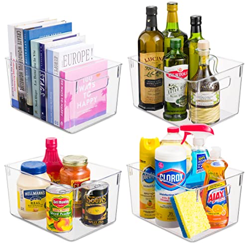Pack Of 4 Plastic Kitchen Organization Pantry Storage Bins - Fridge Organizer Household Food Baskets for Countertops, Cabinets, Refrigerator, Freezer, Bedrooms, Bathrooms - view 7