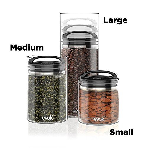 Evak Compact Glass Storage Canister, Medium, 6' x 3.75', 24oz - view 3
