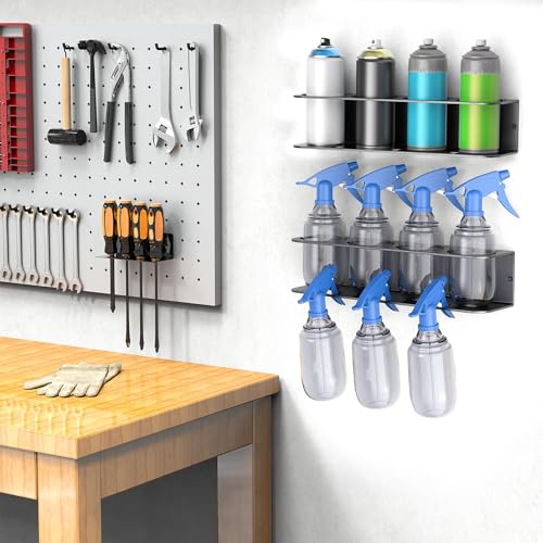 Spray Bottle Holder Wall Mount, Metal Spray Can Storage Rack - view 2