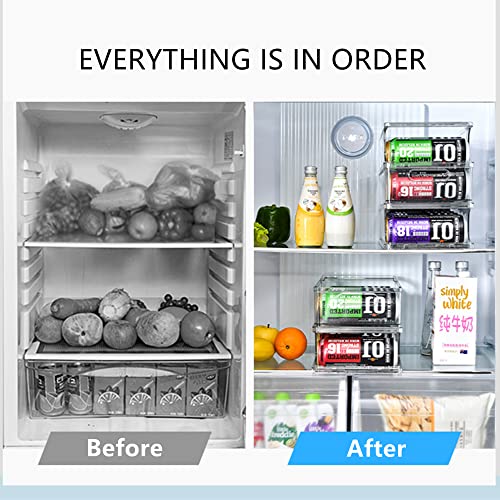 2-Tier Large Stackable Soda Can Organizer for Refrigerator - For Tall Cans of 500ml/17oz - Fridge Can Organizer Dispenser, Beverage Can Holder for Refrigerator, Pantry, Cupboard - view 2