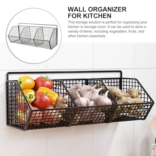 Black Carbon Steel Kitchen Wall Shelf Organizer Rack for Vegetables - view 7