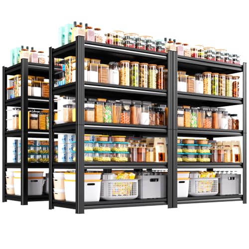 4 Pack 35"Wx16"D Metal Storage Shelves, 5-Tier 71"H Garage Organizer Shelf