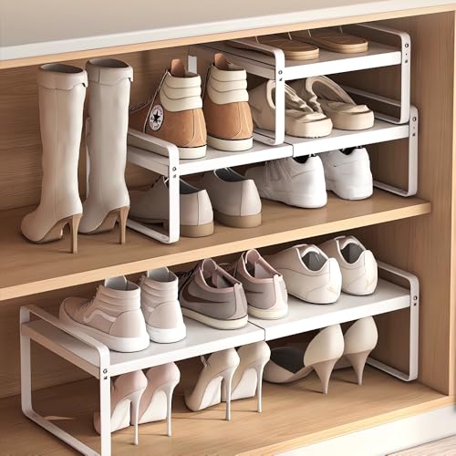 Expandable Shoe Rack, Closet Shoe Organizer, 10" High, 15"-24" - view 2