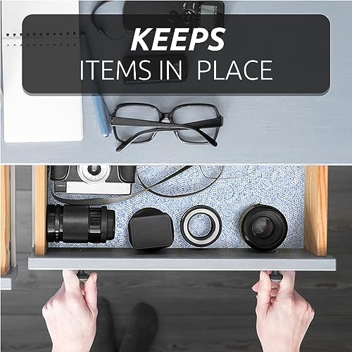 12X120 Inch Shelf Liner with Scissor & Tape Measure for Kitchen Cabinets, PVC Drawer Liner for Dresser Non-Slip Bathroom, Non-Adhesive Cabinet Liner Washable (Pale Blue) - view 6