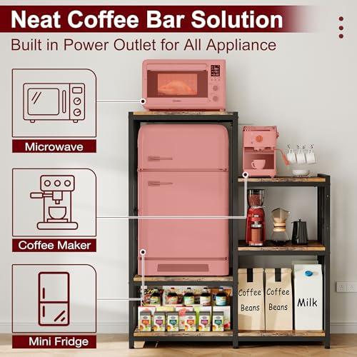 Mini Fridge Microwave Combo Stand Cabinet Shelf with Storage Space - view 3