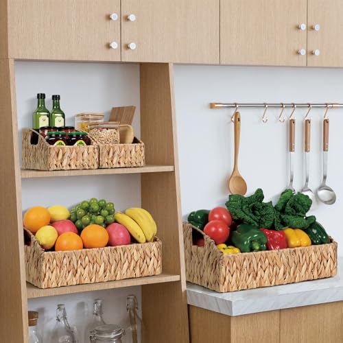 Pantry Baskets for Organizing, Wicker Basket Shelf Storage - view 2
